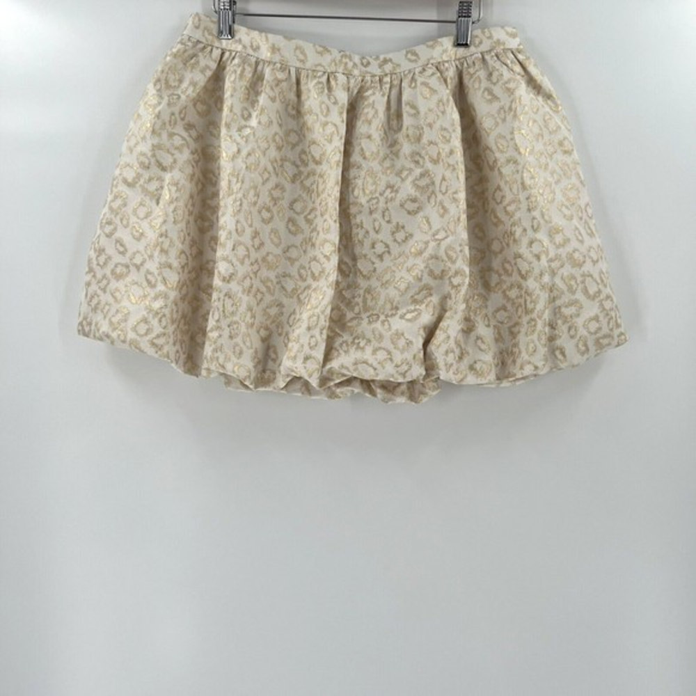 Lilly Pulitzer Leah‎ Animal Print Skirt Gold Metallic Size 12 NWT